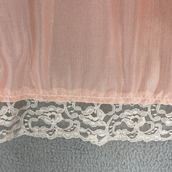 Vtg Erica Loren Pajama Set Pjs Dress Sz Large Lace Peach USA - Picture 7 of 16